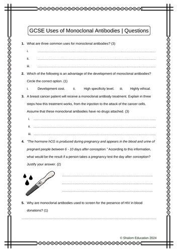 GCSE Biology - Uses of Monoclonal Antibodies Practice Questions