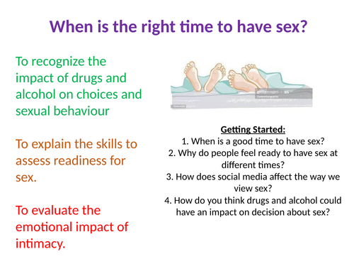 PSHE When is the right time to have sex?