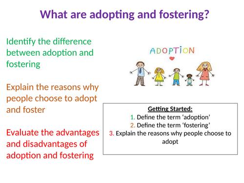 PSHE Why do people adopt or foster?