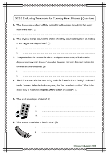 GCSE Biology - Evaluating Treatments for Coronary Heart Disease Practice Questions