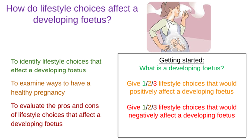 PSHE - How do lifestyle choices affect a developing foetus?