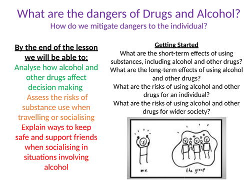 What are the personal and community risks that arise from drug, tobacco and alcohol use?