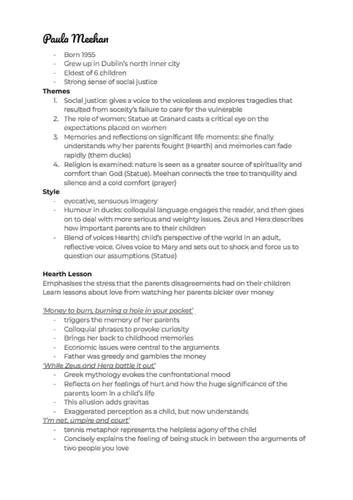 Paula Meehan Notes