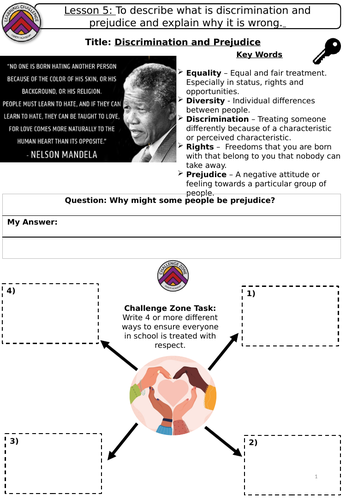 Discrimination and Prejudice PSHE