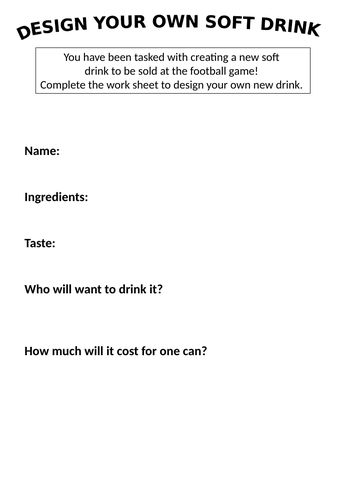 Design A Soft Drink