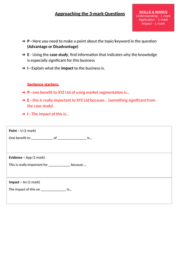 OCR Business exam technique structures