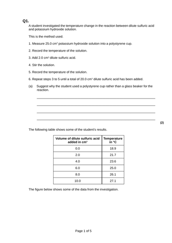 C5 energy changes + practical + exam questions