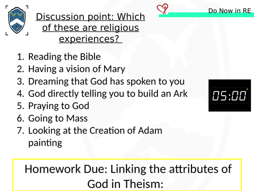 Philosophy - Types of religious experiences