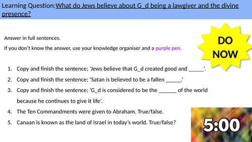 9.3 God as Lawgiver (AQA B Judaism)