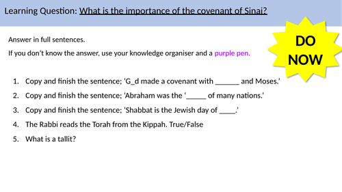 9.7 Covenant with Sinai and the 10 Commandments (AQA B Judaism)