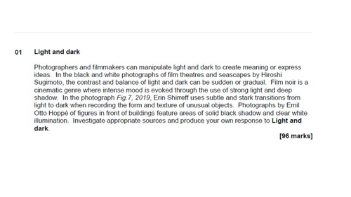 A Level Photography AQA EXAM 2024