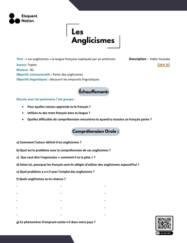 Les anglicismes » la langue française expliquée par un américain