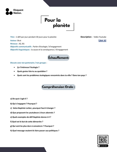 1 défi par jour pendant 30 jours pour la planète