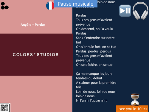 Music Video with scrolling lyrics - Angèle - Perdus