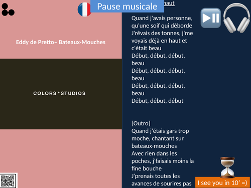 Music Video with scrolling lyrics - Eddy De Pretto - Bateaux-Mouches
