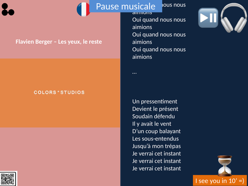 Music Video with scrolling lyrics - Flavien Berger - Les yeux, le reste