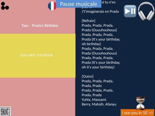 Music Video with scrolling lyrics - Tayc - Prada's Birthday