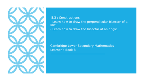 Perpendicular bisector and angle bisector