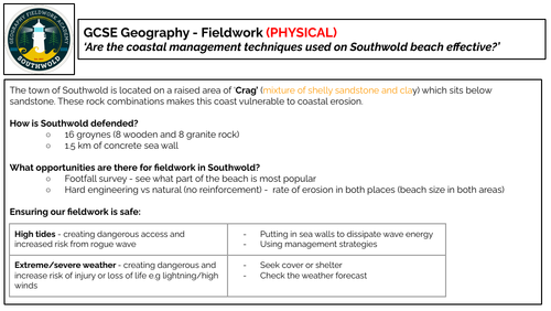 Southwold case study geography