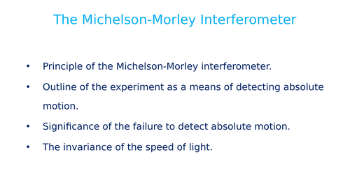 Turning Points - The Michelson-Morley Experiment - AQA A-Level