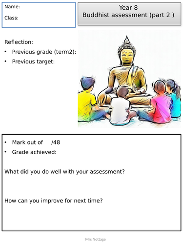 KS3 Buddhist assessments and answers
