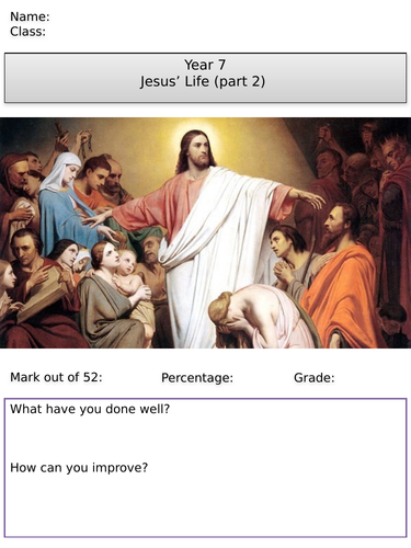 KS3 Jesus life assessment