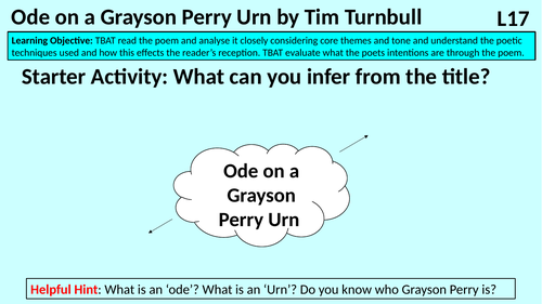 Ode on a Grayson Perry Urn by Tim Turnbull A Level Lesson