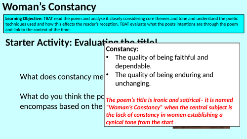 Woman’s Constancy by John Donne Lesson