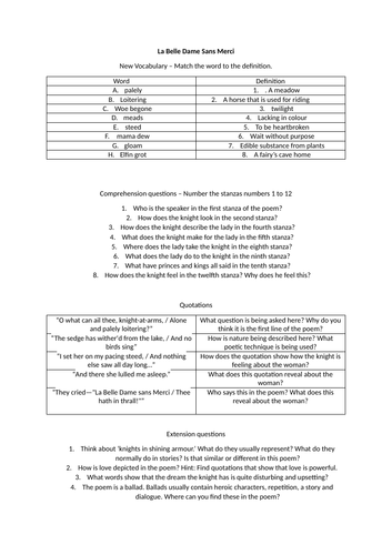 La Belle Dame Sans Merci