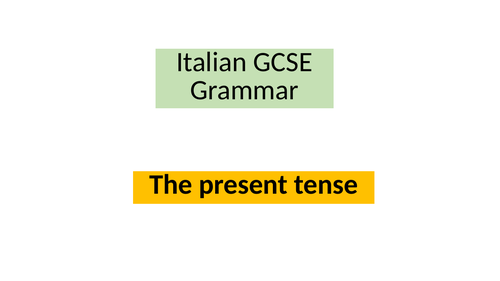 Italian - The present tense