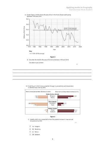 Maths in Geography - Booklet of Past Paper Questions