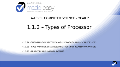 OCR A-Level Computer Science 1.1.2 Pack