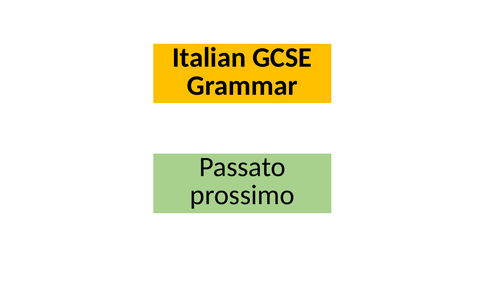 Italian - Passato Prossimo