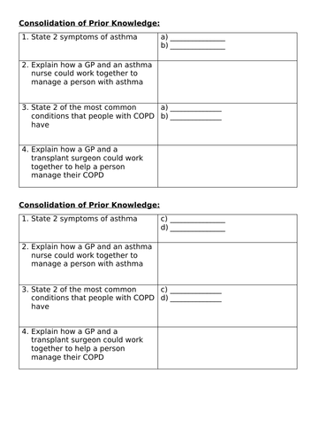 Health Conditions - Additional Needs - BTEC Health and Social Component 2