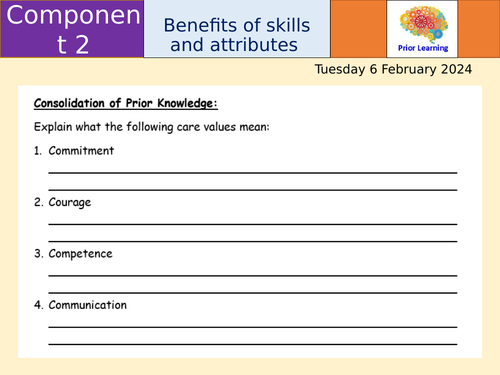 Benefits of Skills, Attributes and the 6 C's - BTEC Health and Social