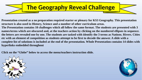 The Geography Reveal Challenge