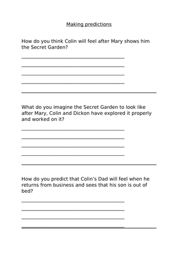 Making Predictions - Secret Garden