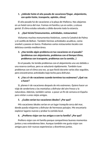 Topic 8 Holidays. General Conversation Questions