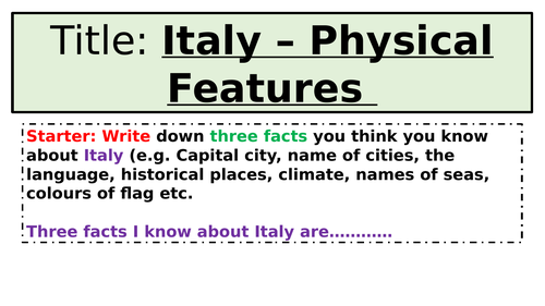 Italy Physical Features