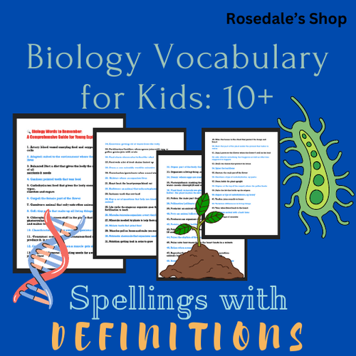 BioVocab Explorer: A Journey Through 65 Essential Biology Words for Kids 10+