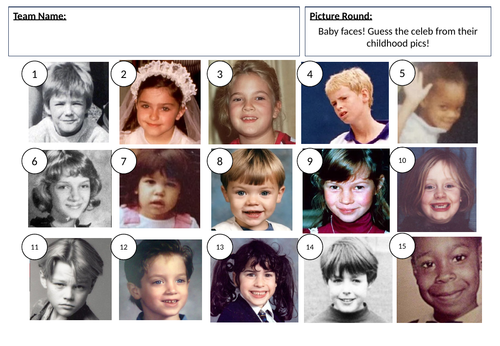 Celebrity Babies Picture Quiz - answers in description