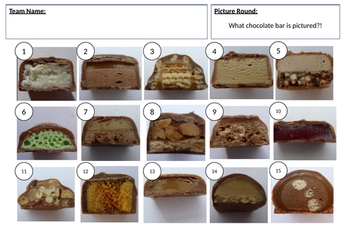 Chocolate Picture Quiz - answers in description