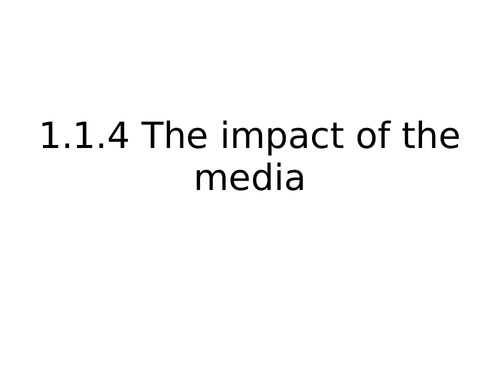 WJEC Hospitality and Catering: 1.1.4 The impact of the media