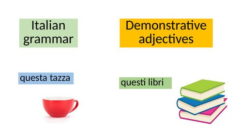 Italian demonstrative adjectives
