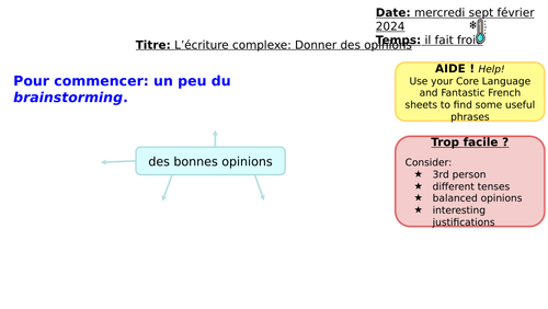 GCSE French Higher Opinions