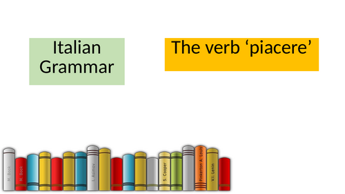 Italian - The verb piacere