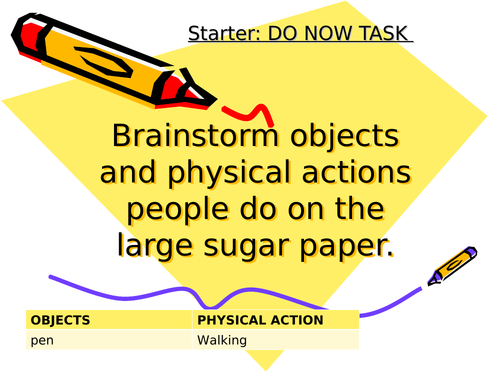 Personification lesson key stage 3