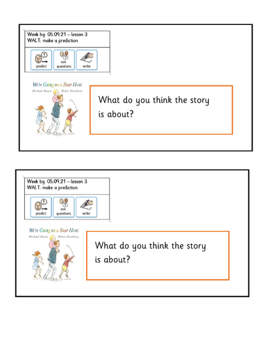 Prediction Lesson We are going on a bear hunt.