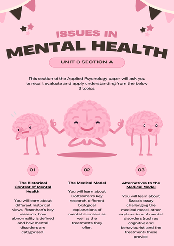 Mental Health Topic Summary Poster (OCR Psychology)