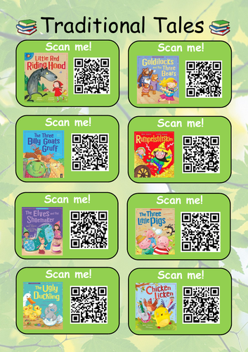 Traditional Tales QR Codes for Reading Area
